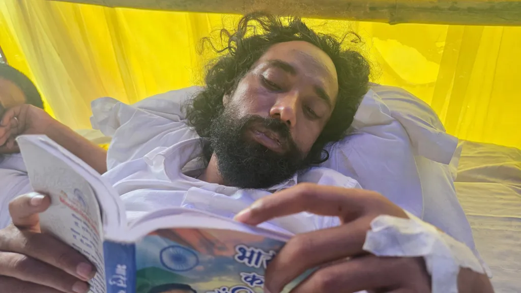 Devendra Nath Mahto/X Devendra Nath Mahto has been sitting on a hunger strike since Sunday